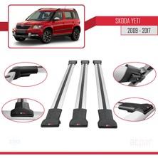 Skoda Yeti 2009-2017 Arası ile Uyumlu Fly Model Ara Atkı Tavan Barı Gri 3 Adet