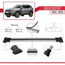 Dacia Duster 3 (P1310) 2024 ve Sonrası ile Uyumlu Fly Model Ara Atkı Tavan Barı Gri 2 Adet