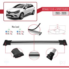İpqi Renault Clio 4 St 2013-2020 Arası ile Uyumlu Fly Model Ara Atkı Tavan Barı Gri 2 Adet