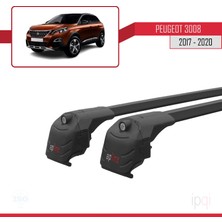 İpqi Peugeot 3008 Iı (P84) Pre-Facelift 2017-2020 Arası ile Uyumlu Ace-2 Ara Atkı Tavan Barı Siyah 2 Adet