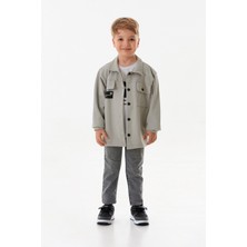 %100 Pamuk Yazı Baskılı Çıtçıtlı 3 Lü Erkek Çocuk Takım