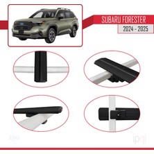 İpqi Subaru Forester (Ayrık) 2024-2025 Arası ile Uyumlu Basıc Model Ara Atkı Tavan Barı Siyah 3 Adet