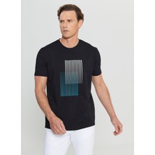Altınyıldız Classics Bisiklet Yaka Baskılı Siyah Erkek T-Shirt ACE091252410_SYH