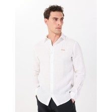 Jeep Relaxed Gömlek Yaka Düz Beyaz Erkek Gömlek J5SM-GML7227