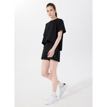 Discovery Expedition D5SL-SHT3575 Siyah Lastikli Bel Relaxed Düz Kadın Şort