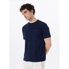 Discovery Expedition D5SM-TST3843 Lacivert Bisiklet Yaka Relaxed Düz Erkek T-Shirt