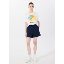 Discovery Expedition D5SL-SHT3516 Lacivert Lastikli Bel Relaxed Düz Kadın Şort