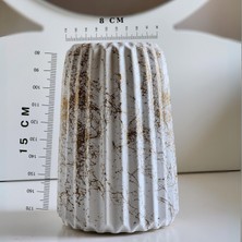Dekoratif Vazo, Mermer Desenli Beton Vazo, El Yapımı Eşsiz Dekorasyon Parçası, Minimalist Tasarım