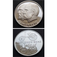 Escoines Koleksiyon 1886 Daimler-Benz 25 Gram Gümüş (999) Mercedes-Benz 100. Yılı Hatıra Madalyon