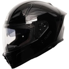 Nukro 853 Solid Gloss Black Full Face Motosiklet Kaskı