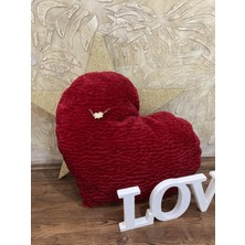 Pembe Kalp Yastık Kırlent