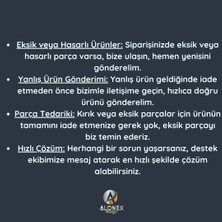 AlonexHome Azra Zigon Sehpa 3'lü, Mermer Desenli, Servis Sehpası
