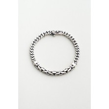 So CHIC Klasik Oksit Kaplama Gümüş Erkek Kral Zincir Bileklik