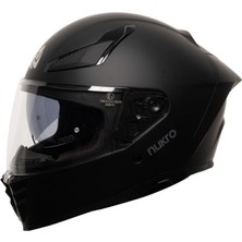 Nukro 853 Solid Matt Black Full Face Motosiklet Kaskı