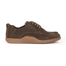 Dericlub Erkek Comfort Bağcıklı Casual Ayakkabı Gerçek Deri Fr 215340 Haki