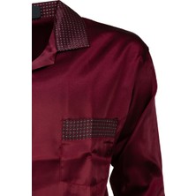 Ottoland Erkek Şık Klasik Model Pijama Takımı Premium Saten Kumaş Kuvartz Model Cepli Tam Kalıp