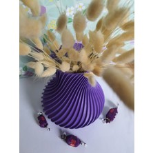 Eflatun Renkli Spiral Modern Vazo