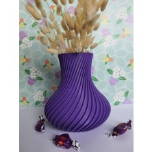 Eflatun Renkli Spiral Modern Vazo