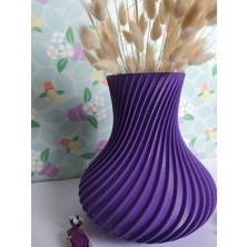 Eflatun Renkli Spiral Modern Vazo