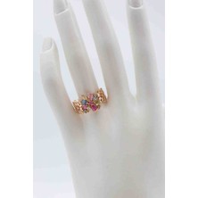 Glare Jewellery Shesra Renkli Taşlı Çelik Çiçek Yüzük