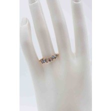Glare Jewellery Shesra Zirkon Mavi Taşlı Yüzük