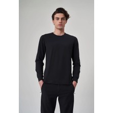 Exuma erkek siyah uzun kollu tişört 1512129