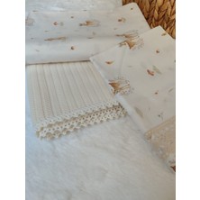 %100 Pamuk Bebek Pike Takımı - El İşi Tığ İşlemeli (3 Parça)