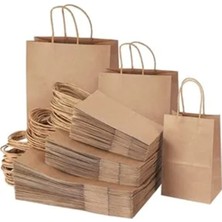 Küçük Kraft Çanta Burgu Saplı 25X30CM 10 Adet