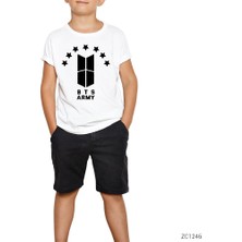 Bts 7 Yıldız Logo Beyaz Çocuk Tişört