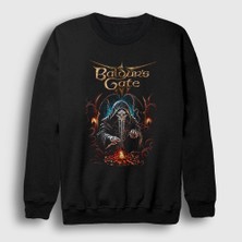 Presmono Unisex Siyah Cover Oyun Baldur's Gate Sweatshirt