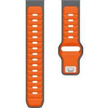 Adige Spovan Atlasx 2 22MM Uyumlu Kordon Kayış Silikon 22/135KRD Turuncu Gri