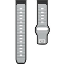 Adige Spovan Watch 4 Pro Uyumlu Kordon Kayış Silikon 22/135KRD Gümüş Siyah