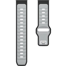 Adige Zeblaze Beyond 2 Uyumlu Kordon Kayış Silikon 22/135KRD Gümüş Siyah