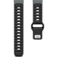 Adige Honor Watch Gs 3 Uyumlu Kordon Kayış Silikon 22/135KRD Gri Siyah