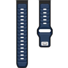 Adige Spovan Watch Plus Uyumlu Kordon Kayış Silikon 22/135KRD Lacivert Siyah