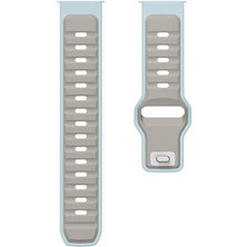 Adige Spovan SX92 Uyumlu Kordon Kayış Silikon 22/135KRD Gri Mavi