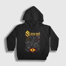 Presmono Unisex Çocuk Siyah Sauron 2 Yüzüklerin Efendisi Lord Of The Rings Kapüşonlu Sweatshirt