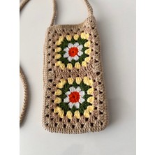 Marifetli Tığım Cotton Örgü Telefon Çantası / Elifi Telefon Çantası
