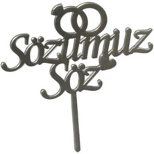 Pastaland Sözümüz Söz Yazılı Aynalı Pleksi Gümüş