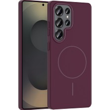 Pilanix Samsung Galaxy S25 Ultra Kılıf Simli Parlak Magsafeli Ruby Sert Kapak