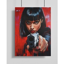 Pulp Fiction Illüstrasyon Posteri - Çerçevesiz Fotoğraf Kağıdı