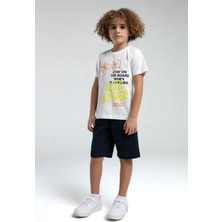 Rolypoly Erkek Çocuk Beyaz Bermuda Takım