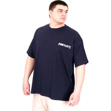 Mode Xl Büyük Beden Erkek T-Shirt Bisiklet Yaka Born Tolyft U25029 Lacivert