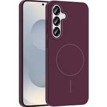 Pilanix Samsung Galaxy S24 Fe Kılıf Simli Parlak Magsafeli Ruby Sert Kapak