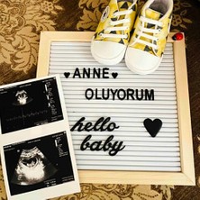Fikir Store Fikirstore Ahşap Çerçeveli Mesaj Panosu ve 148 Türkçe Karakterli Harf Seti LETTERBOARD(25X25 Cm)