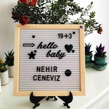 Fikir Store Fikirstore Ahşap Çerçeveli Mesaj Panosu ve 148 Türkçe Karakterli Harf Seti LETTERBOARD(25X25 Cm)