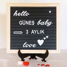 Fikir Store Fikirstore Ahşap Çerçeveli Mesaj Panosu ve 148 Türkçe Karakterli Harf Seti LETTERBOARD(25X25 Cm)