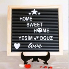 Fikir Store Fikirstore Ahşap Çerçeveli Mesaj Panosu ve 148 Türkçe Karakterli Harf Seti LETTERBOARD(25X25 Cm)