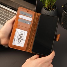 Toronata Buffalo Samsung Galaxy S25 Telefon Kılıfı -  Manyetik Ayrılabilir Cüzdan Kılıf - El Yapımı - Taba