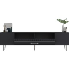 Zerka Concept Bakü Tv Sehpası Tv Ünitesi Antrasit Gümüş